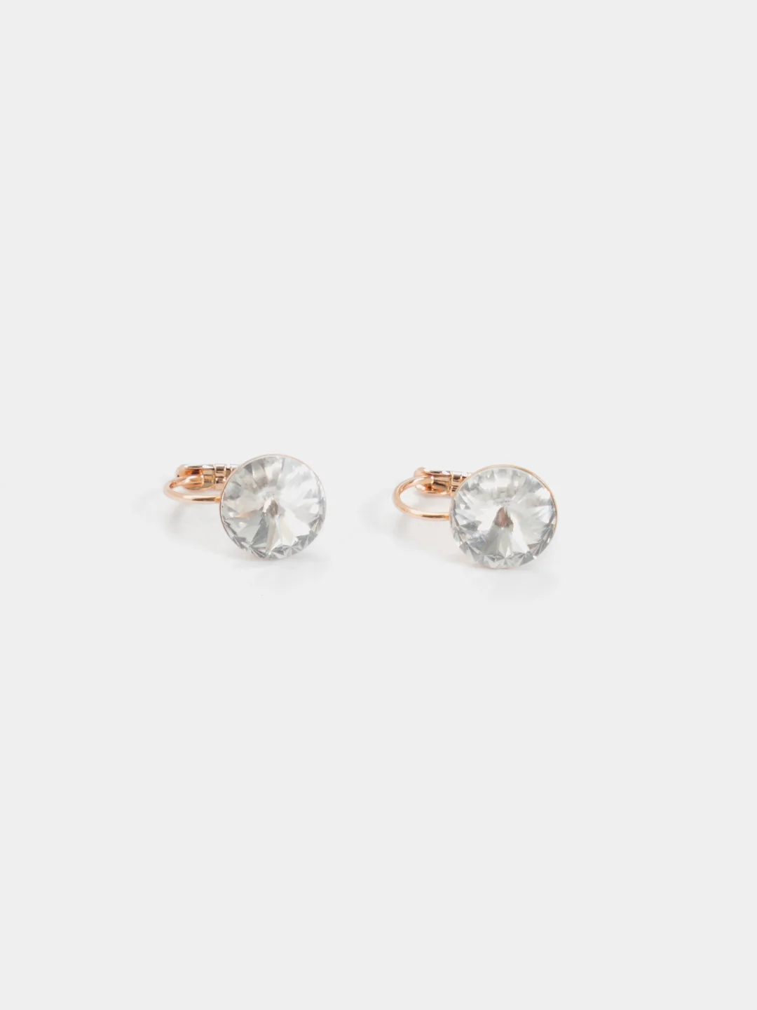 Золотой серьги с камнем Swarovski
