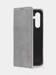 Тёмно-серый чехол-книжка для Samsung A54 из нубука Super Creative