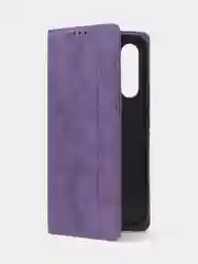 Фиолетовый чехол-книжка для Samsung A54 из нубука Super Creative