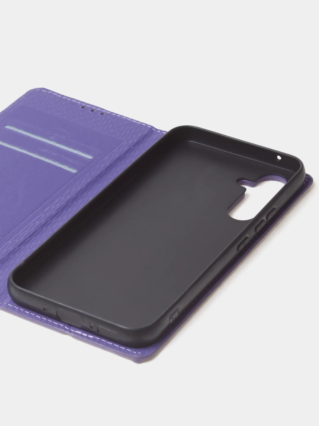 Фиолетовый чехол-книжка для Samsung A54 из нубука Super Creative