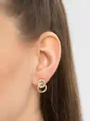 Серьги со стразами, сережки колечки