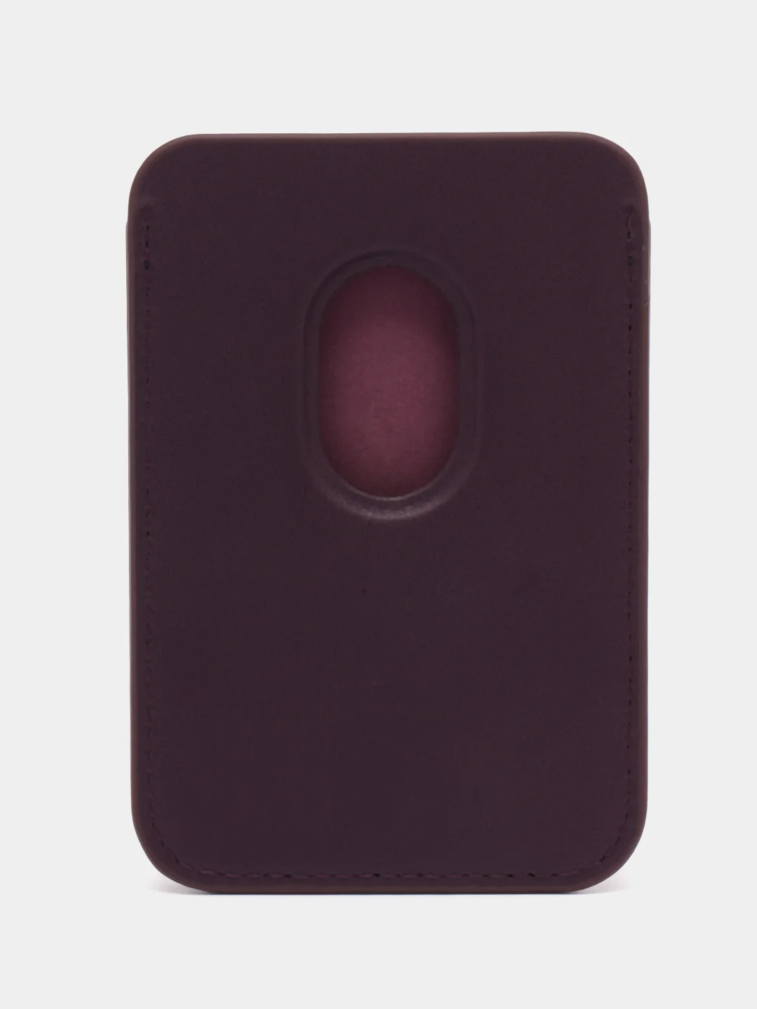 Тёмно-бордовый картхолдер на iPhone, с поддержкой MagSafe Leather Wallet