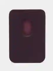 Тёмно-бордовый картхолдер на iPhone, с поддержкой MagSafe Leather Wallet