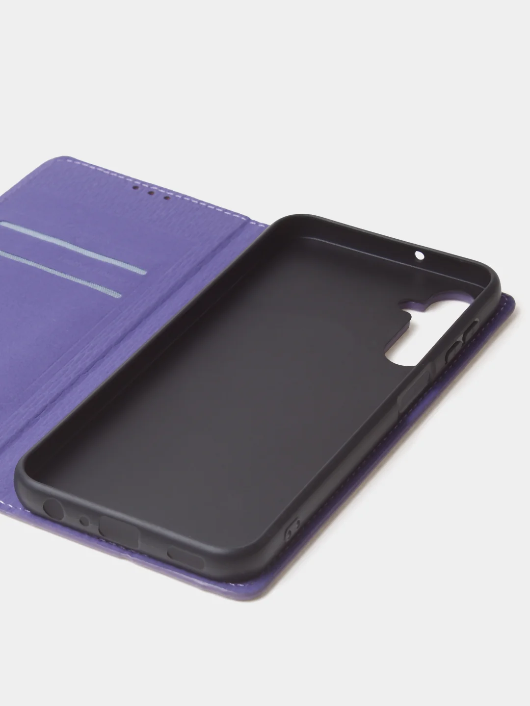 Фиолетовый чехол-книжка для Samsung A24, из нубука, Super Creative