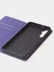 Фиолетовый чехол-книжка для Samsung A24, из нубука, Super Creative