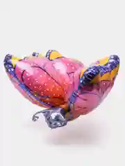 Розовый воздушный шар фольгированный Бабочка 3D
