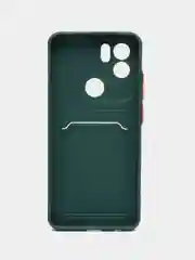 Зеленый чехол Xiaomi Redmi A2+ / A1+ Plus / Poco C51 (А1 А2 Плюс/Поко С51), с карманом для карт