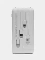 Белый повербанк внешний аккумулятор, 10000 mAh