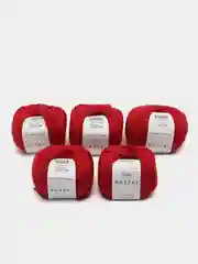 Красный пряжа Gazzal Baby Cotton, 5 мотков в комплекте, 40% акрил, 60% хлопок, 50 г, 165 м