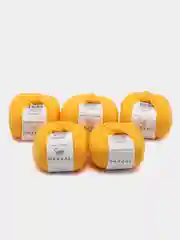 Лимонный пряжа Gazzal Baby Cotton, 5 мотков в комплекте, 40% акрил, 60% хлопок, 50 г, 165 м