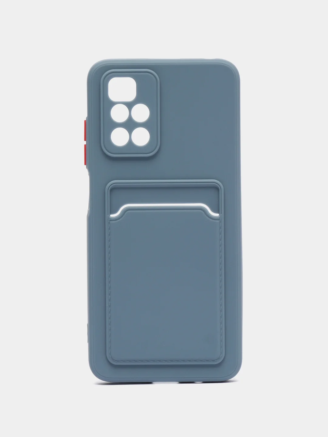 Синий меланж чехол для Xiaomi Redmi 10 (Редми 10), с карманом для карт