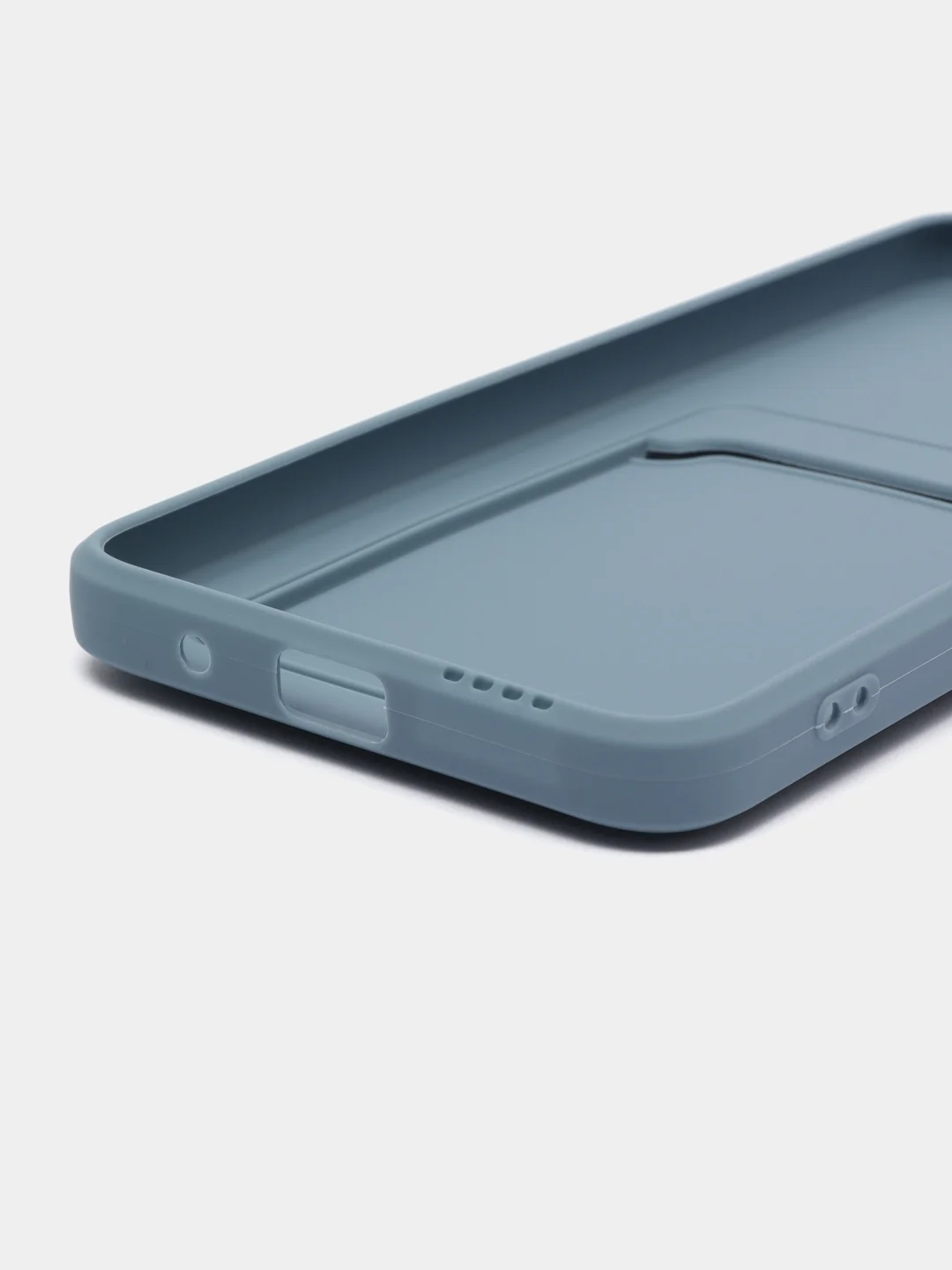 Синий меланж чехол для Xiaomi Redmi 10 (Редми 10), с карманом для карт