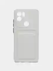 Белый чехол Xiaomi Redmi A2+ / A1+ Plus / Poco C51 (А1 А2 Плюс/Поко С51), с карманом для карт
