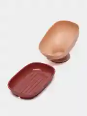 Розовый мыльница со сливом, на присоске