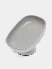 Серый мыльница со сливом, на присоске