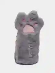 Серый пенал школьный Cat, меховая косметичка для девочки
