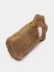 Коричневый пенал школьный Cat, меховая косметичка для девочки