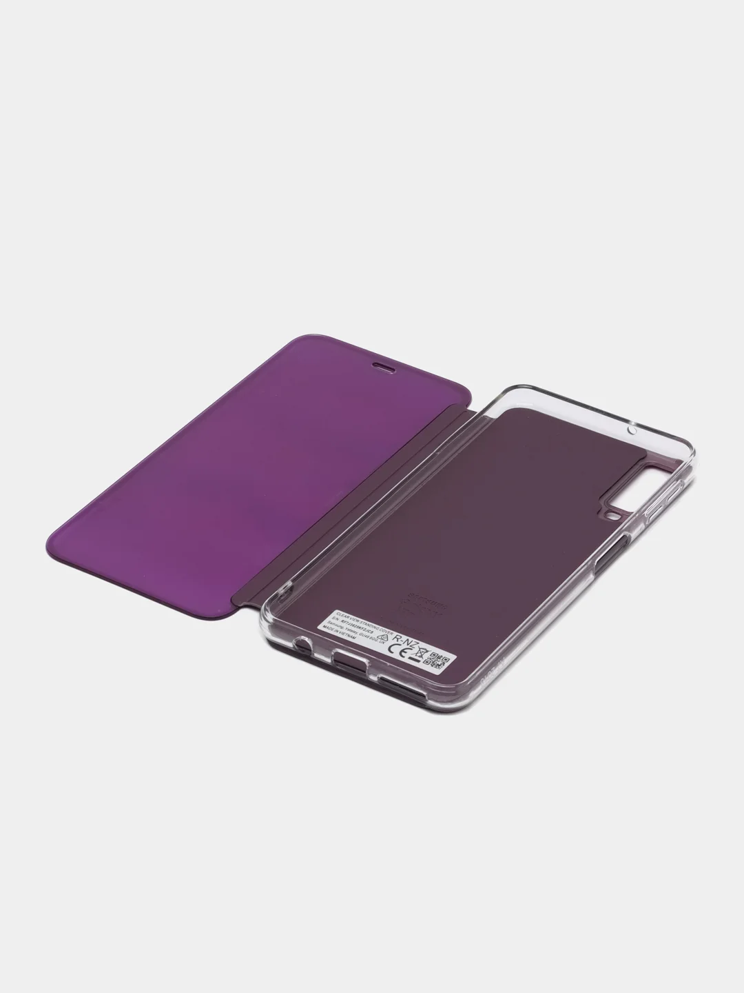 Фиолетовый чехол-книжка с прозрачным окном Samsung A6/A6 Plus/A8/A7/A9/J3/J4/J6/J8/A80/A81/A60/A91