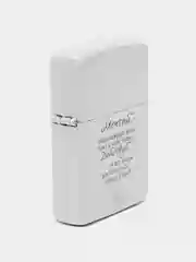 Белый зажигалка бензиновая в стиле "Zippo" с лазерной гравировкой