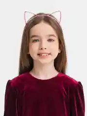 Розовый ободок с ушками