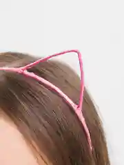 Розовый ободок с ушками