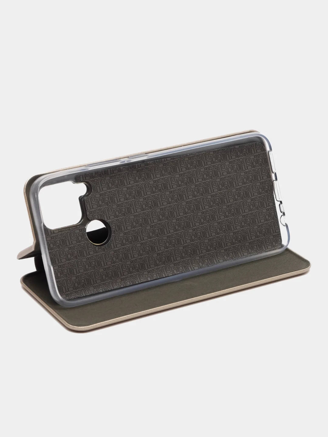 Золотой чехол-книжка для Realme C 25/C25 (Реалми С 25/C25), экокожа