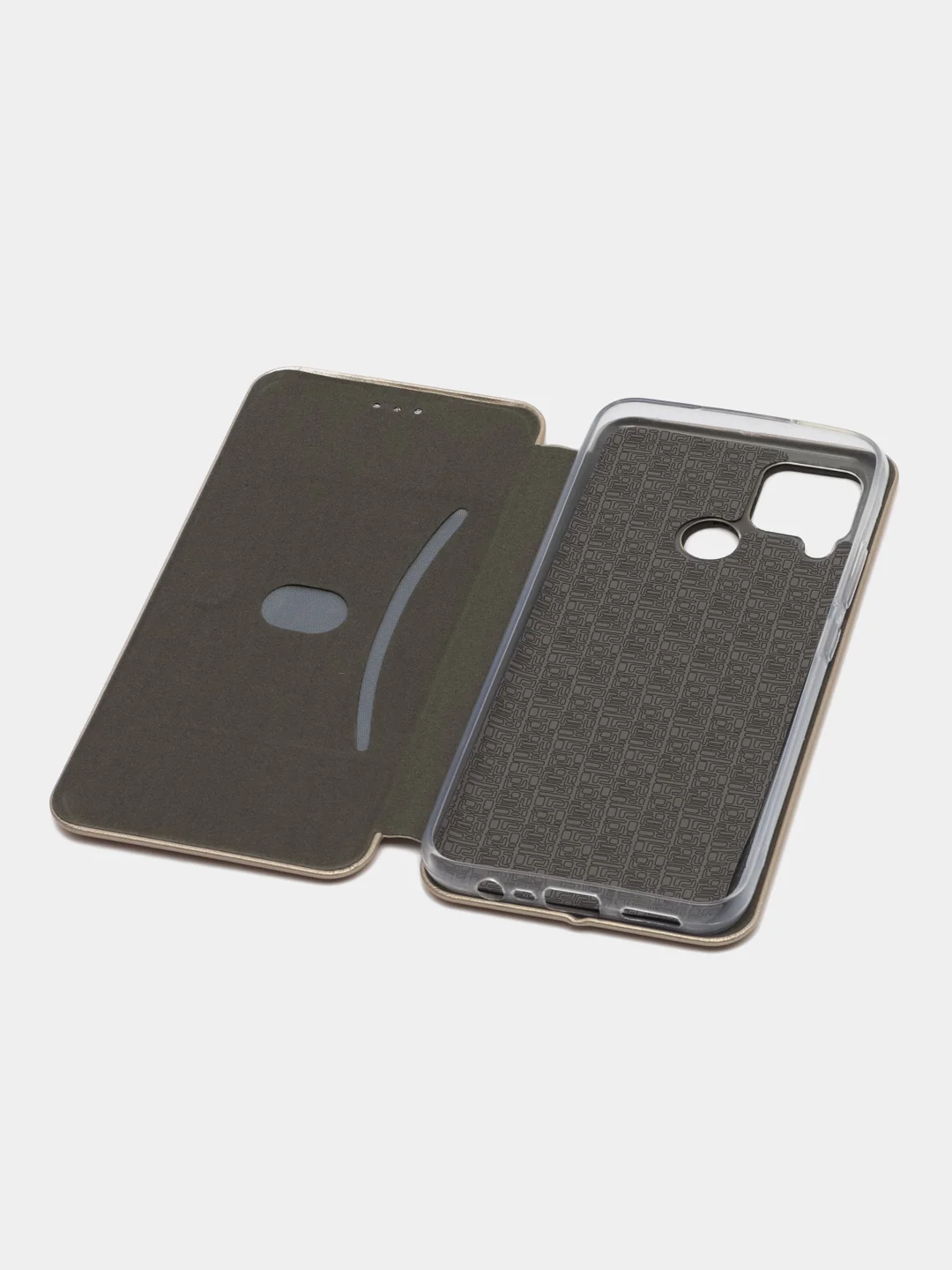 Золотой чехол-книжка для Realme C 25/C25 (Реалми С 25/C25), экокожа