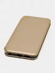 Золотой чехол-книжка Huawei Honor 9 Lite, Хуавей Хонор 9 лайт, 9Lite, 9 лайт, экокожа