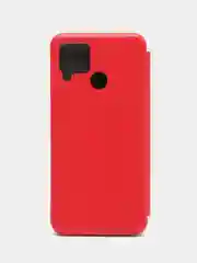 Красный чехол-книжка для Realme C 25/C25 (Реалми С 25/C25), экокожа