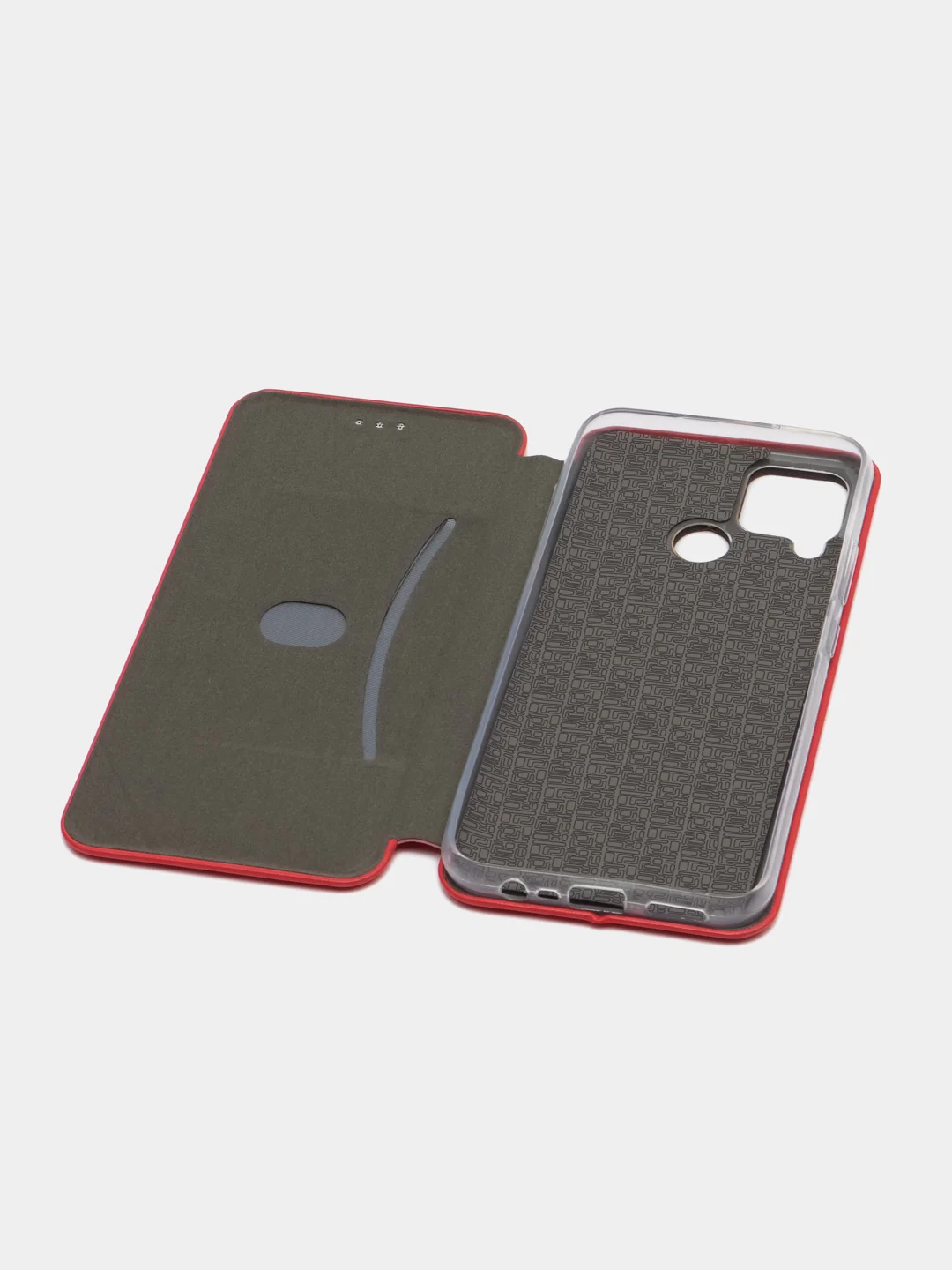 Красный чехол-книжка для Realme C 25/C25 (Реалми С 25/C25), экокожа