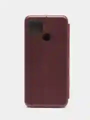 Бордовый чехол-книжка для Realme C 25/C25 (Реалми С 25/C25), экокожа