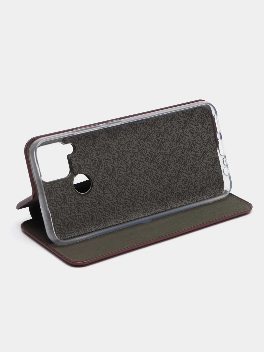 Бордовый чехол-книжка для Realme C 25/C25 (Реалми С 25/C25), экокожа