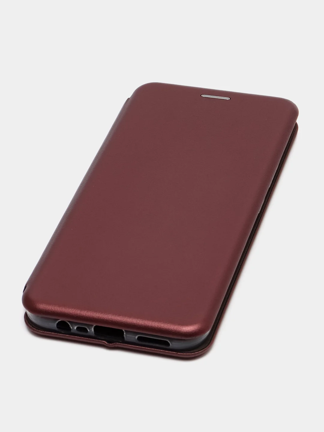 Бордовый чехол-книжка для Realme C 25/C25 (Реалми С 25/C25), экокожа