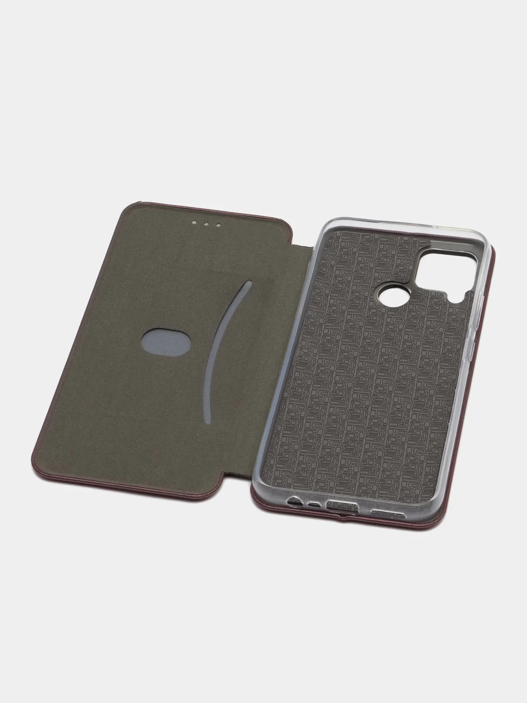 Бордовый чехол-книжка для Realme C 25/C25 (Реалми С 25/C25), экокожа