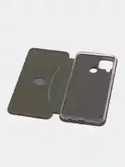 Бордовый чехол-книжка для Realme C 25/C25 (Реалми С 25/C25), экокожа