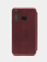 Бордовый чехол-книжка для Huawei P30 Lite, P 30 lite, экокожа