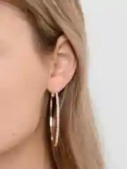 Серьги-кольца со стразами, диаметр 5,5 см