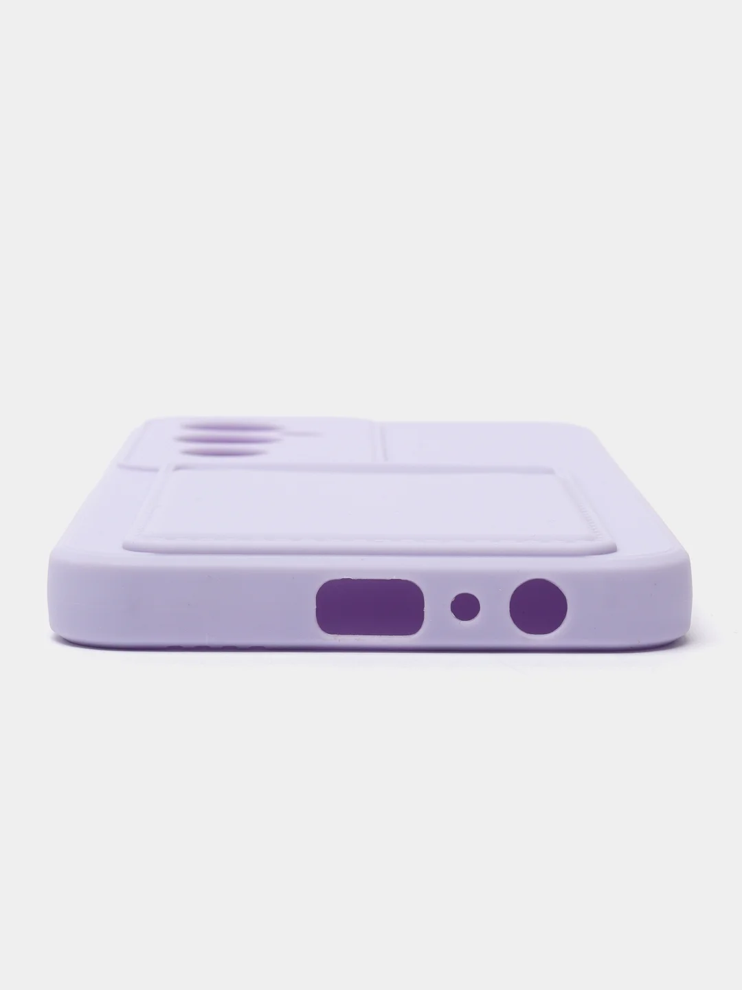 Сиреневый силиконовый чехол для Tecno Pova 4 Pro (Техно Пова 4 Про), с карманом для карт, прозрачный