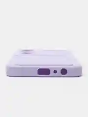 Сиреневый силиконовый чехол для Tecno Pova 4 Pro (Техно Пова 4 Про), с карманом для карт, прозрачный