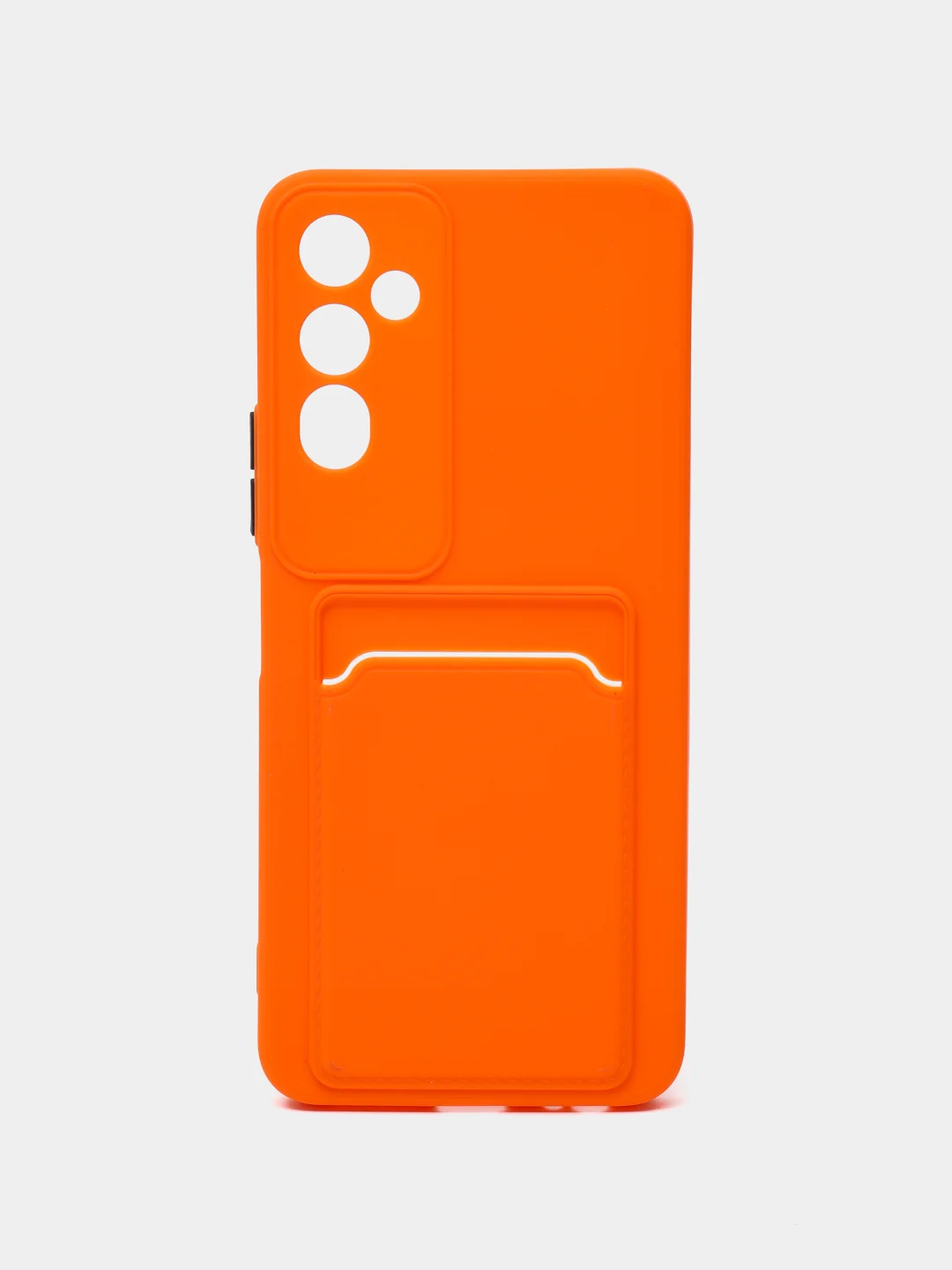 Оранжевый силиконовый чехол для Tecno POVA Neo 2 (Техно Пова Нео 2), прозрачный с карманом для карт