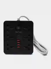 Черный фильтр удлинитель с USB и Type C разъемами, сетевой