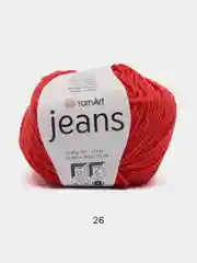 Алый пряжа YarnArt Jeans (Ярнарт Джинс), 5 мотков