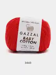 Кораллово-розовый пряжа Gazzal Baby Cotton, 5 мотков в комплекте, 40% акрил, 60% хлопок, 50 г, 165 м