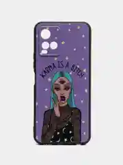 Пурпурный силиконовый чехол для Vivo Y33s / Y21 2021, с принтом, с рисунком (Виво У33С / у21 2021)