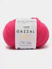 Алый пряжа Gazzal Baby Cotton, 5 мотков в комплекте, 40% акрил, 60% хлопок, 50 г, 165 м