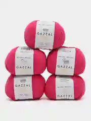 Алый пряжа Gazzal Baby Cotton, 5 мотков в комплекте, 40% акрил, 60% хлопок, 50 г, 165 м