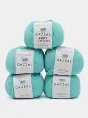 Аметистовый пряжа Gazzal Baby Cotton, 5 мотков в комплекте, 40% акрил, 60% хлопок, 50 г, 165 м