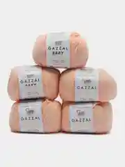 Багровый пряжа Gazzal Baby Cotton, 5 мотков в комплекте, 40% акрил, 60% хлопок, 50 г, 165 м