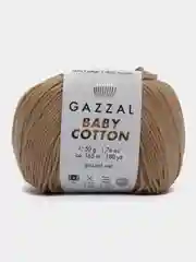 Бежевый пряжа Gazzal Baby Cotton, 5 мотков в комплекте, 40% акрил, 60% хлопок, 50 г, 165 м