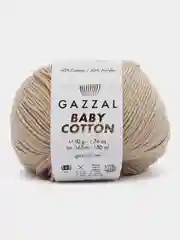 Бежевый меланж пряжа Gazzal Baby Cotton, 5 мотков в комплекте, 40% акрил, 60% хлопок, 50 г, 165 м